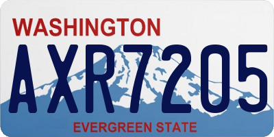 WA license plate AXR7205