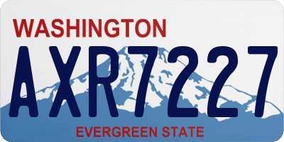 WA license plate AXR7227
