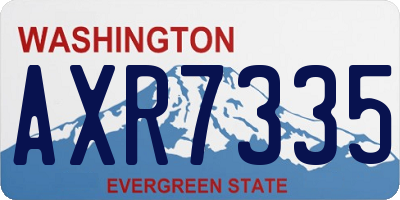 WA license plate AXR7335