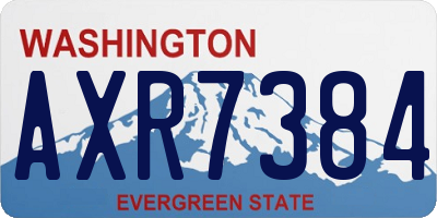 WA license plate AXR7384