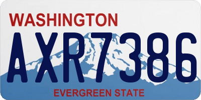 WA license plate AXR7386