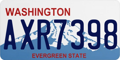 WA license plate AXR7398