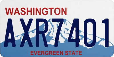 WA license plate AXR7401