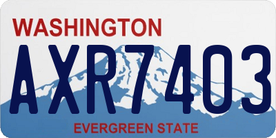 WA license plate AXR7403