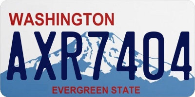 WA license plate AXR7404
