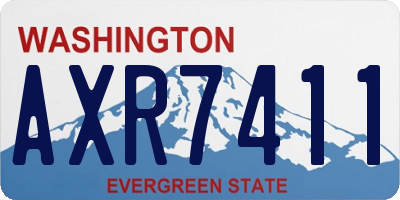WA license plate AXR7411