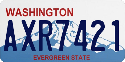 WA license plate AXR7421