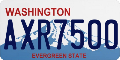 WA license plate AXR7500