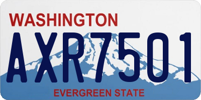 WA license plate AXR7501