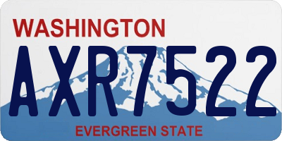 WA license plate AXR7522