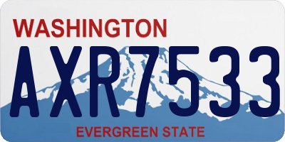 WA license plate AXR7533