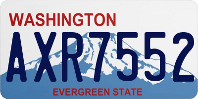 WA license plate AXR7552