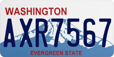 WA license plate AXR7567