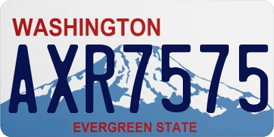 WA license plate AXR7575