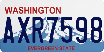 WA license plate AXR7598