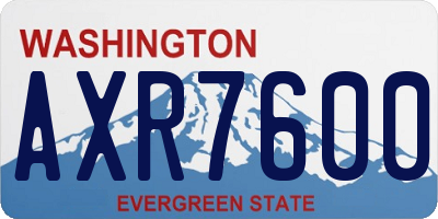 WA license plate AXR7600