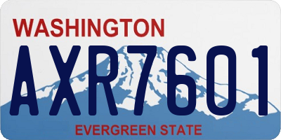 WA license plate AXR7601