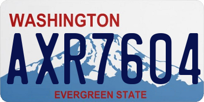WA license plate AXR7604