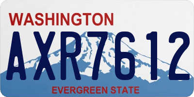 WA license plate AXR7612