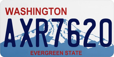WA license plate AXR7620