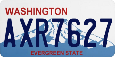 WA license plate AXR7627