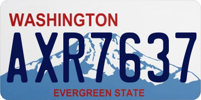 WA license plate AXR7637