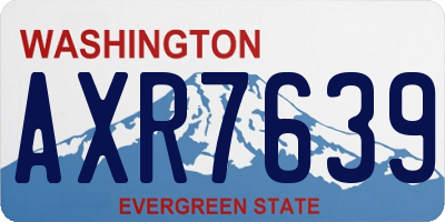 WA license plate AXR7639