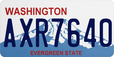 WA license plate AXR7640