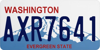 WA license plate AXR7641