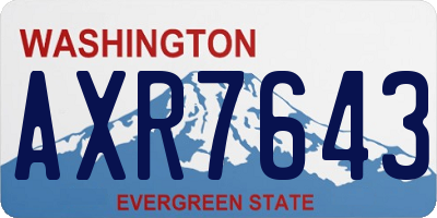 WA license plate AXR7643