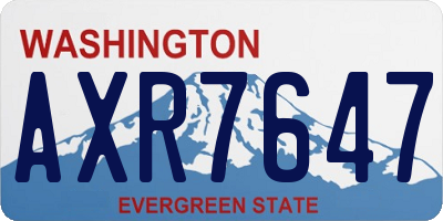 WA license plate AXR7647