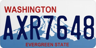 WA license plate AXR7648