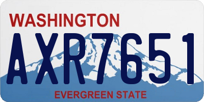 WA license plate AXR7651