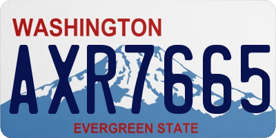 WA license plate AXR7665