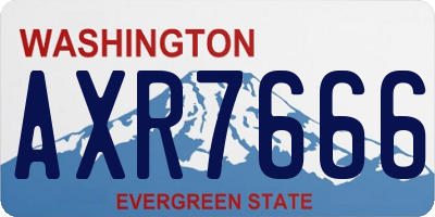 WA license plate AXR7666