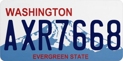 WA license plate AXR7668