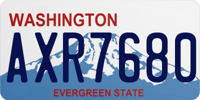 WA license plate AXR7680