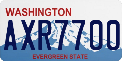 WA license plate AXR7700