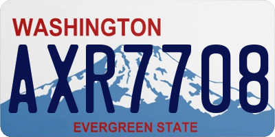 WA license plate AXR7708