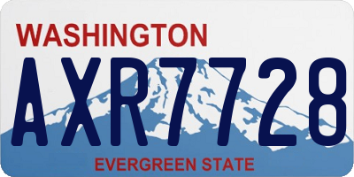 WA license plate AXR7728