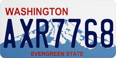 WA license plate AXR7768