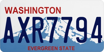 WA license plate AXR7794