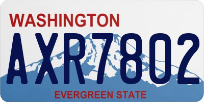 WA license plate AXR7802