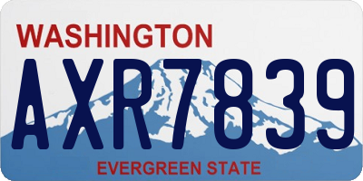 WA license plate AXR7839