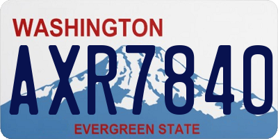 WA license plate AXR7840