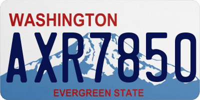 WA license plate AXR7850
