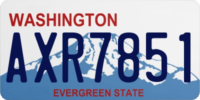 WA license plate AXR7851