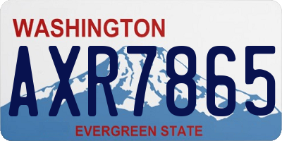 WA license plate AXR7865