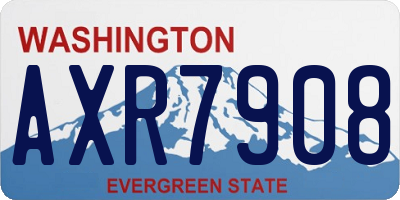 WA license plate AXR7908