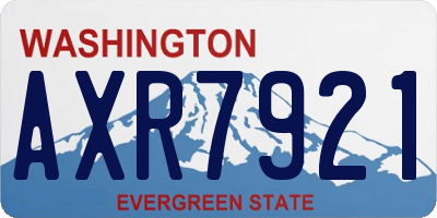 WA license plate AXR7921